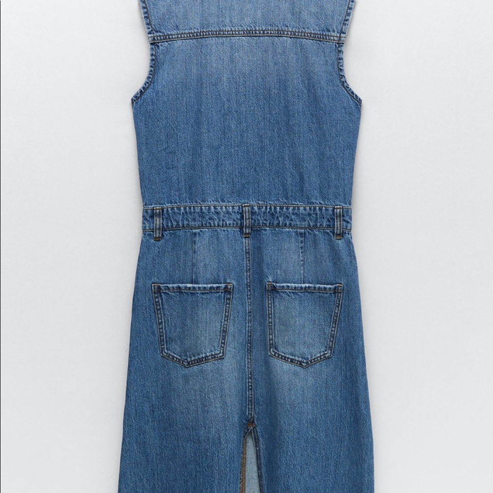 NWT Zara asymmetric denim dress - Picture 3 of 5